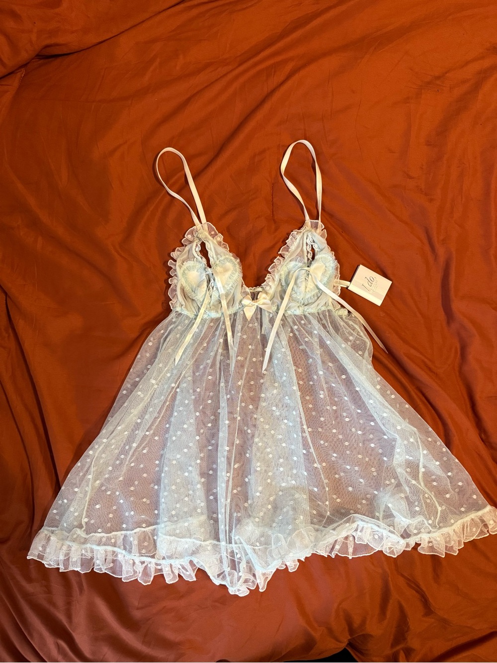 Victoria's Secret White Sheer Polka Dot Bride I Do